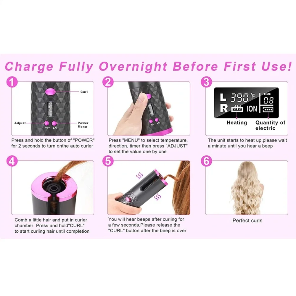 Wireless USB Auto Curler Brand New (Never Used) - Picture 12 of 17